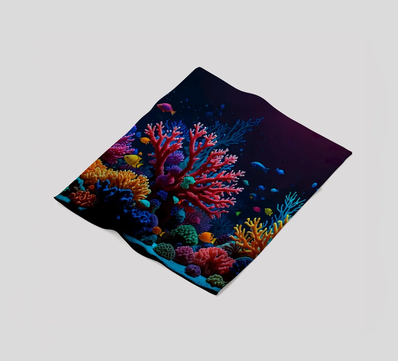 barriera corallina piena di pesci colorati in una calma atmosfera subacquea. coperta in pile da DesignDoodle