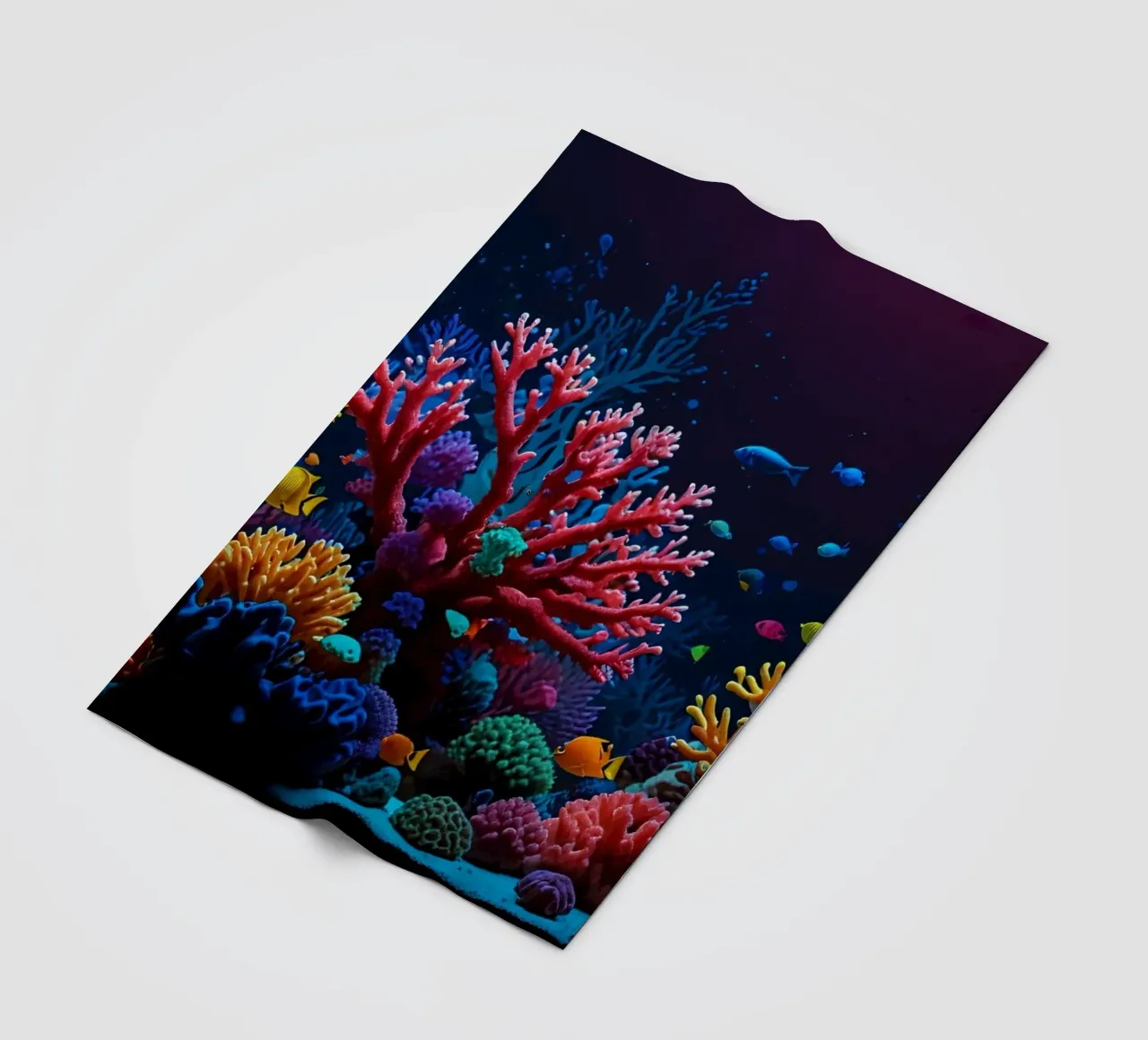barriera corallina piena di pesci colorati in una calma atmosfera subacquea. coperta in pile da DesignDoodle