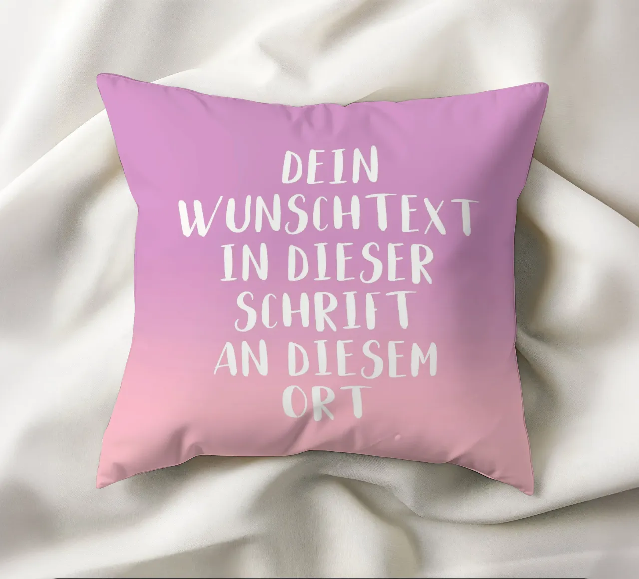 Wunschtext - Gradient lila rosa kussen van WORTSPIEL