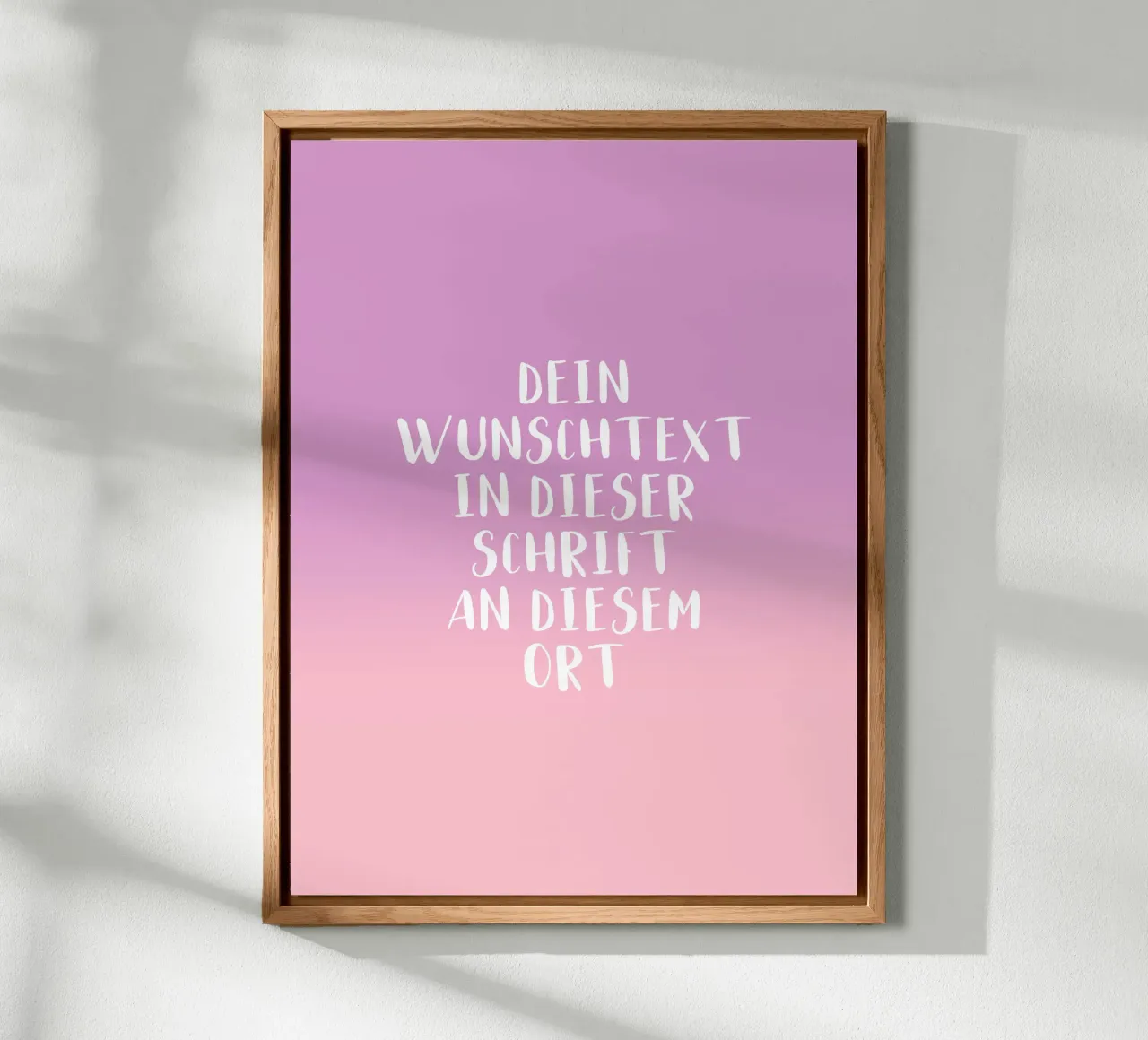 Wunschtext - Gradient lila rosa alluminio dibond da WORTSPIEL
