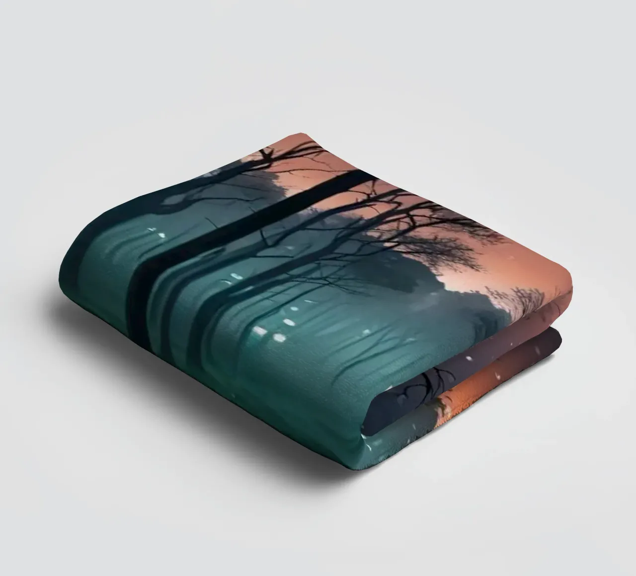 Twilight forest with shimmering waterway towel by DesignDoodle