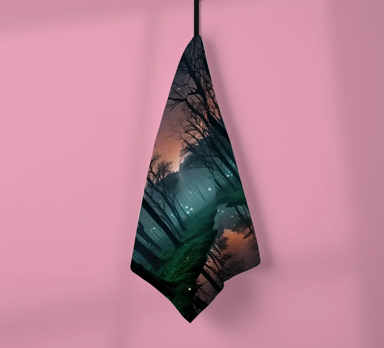 Foresta crepuscolare con corso d'acqua scintillante canovaccio da cucina da DesignDoodle