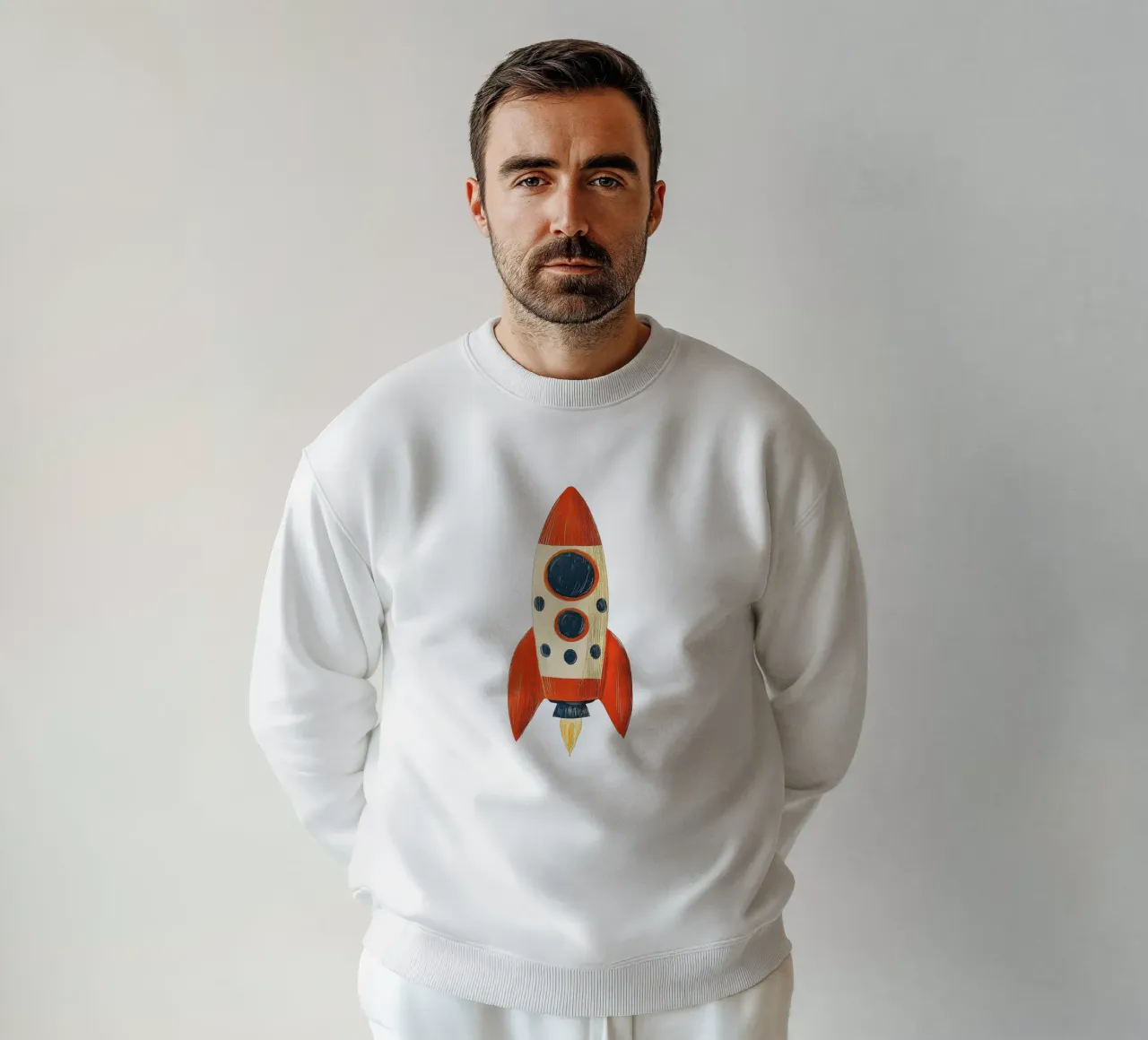 Razzo con fiamma felpa da Curious Canvas