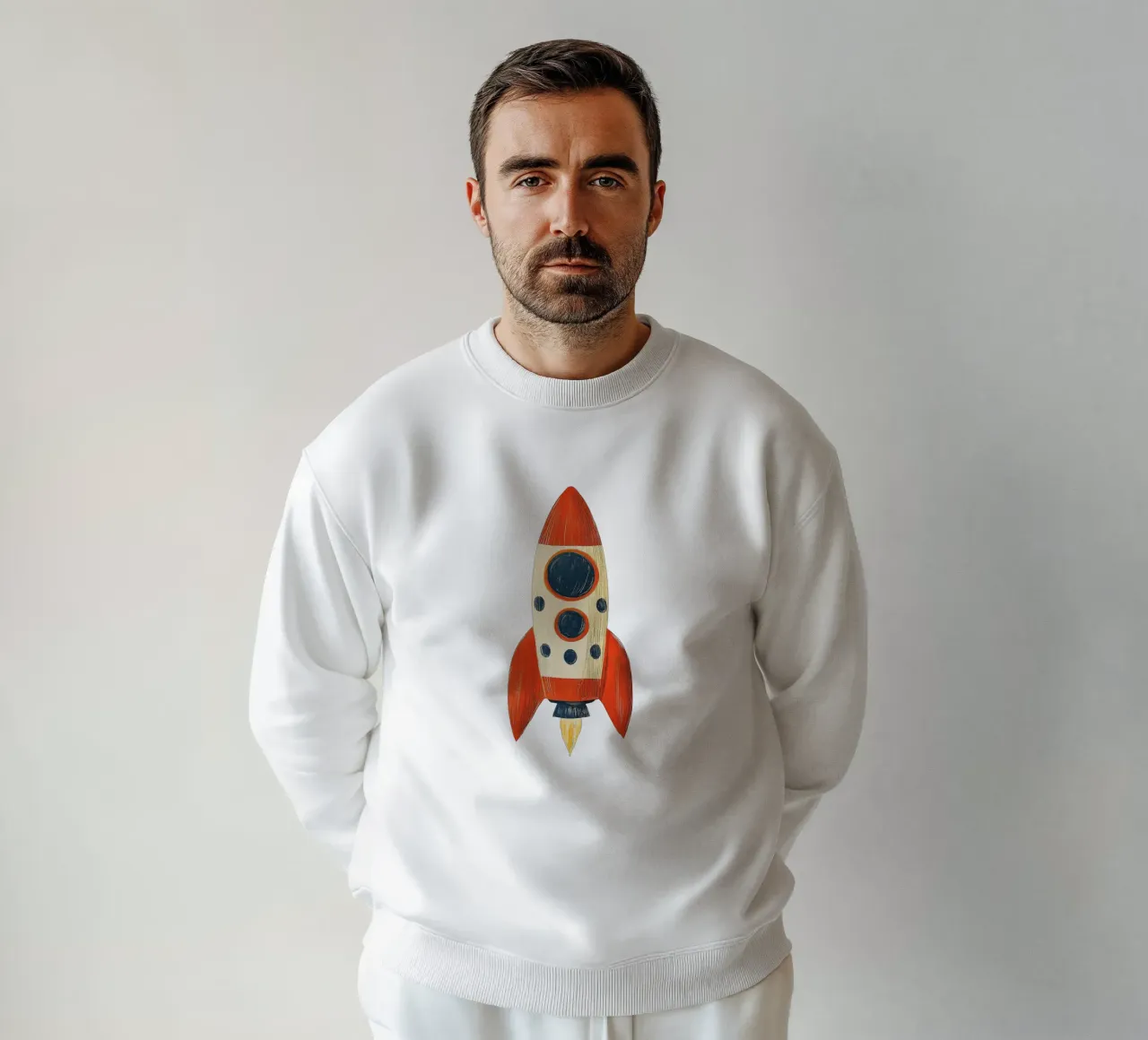Razzo con fiamma felpa da Curious Canvas