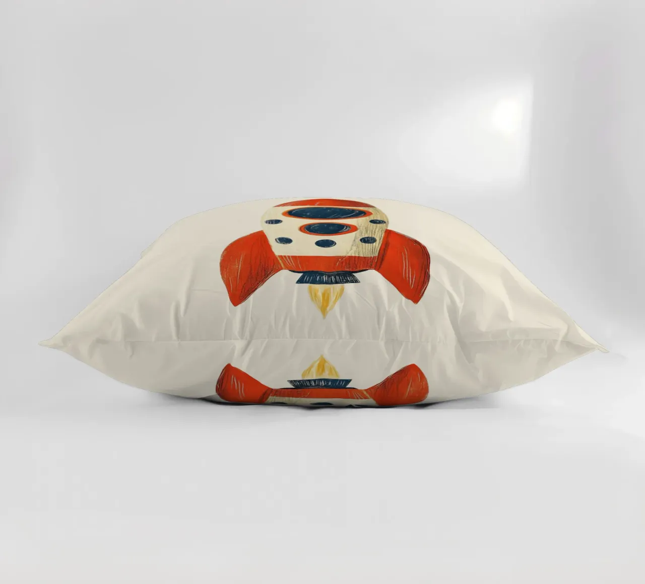 Razzo con fiamma cuscino da Curious Canvas