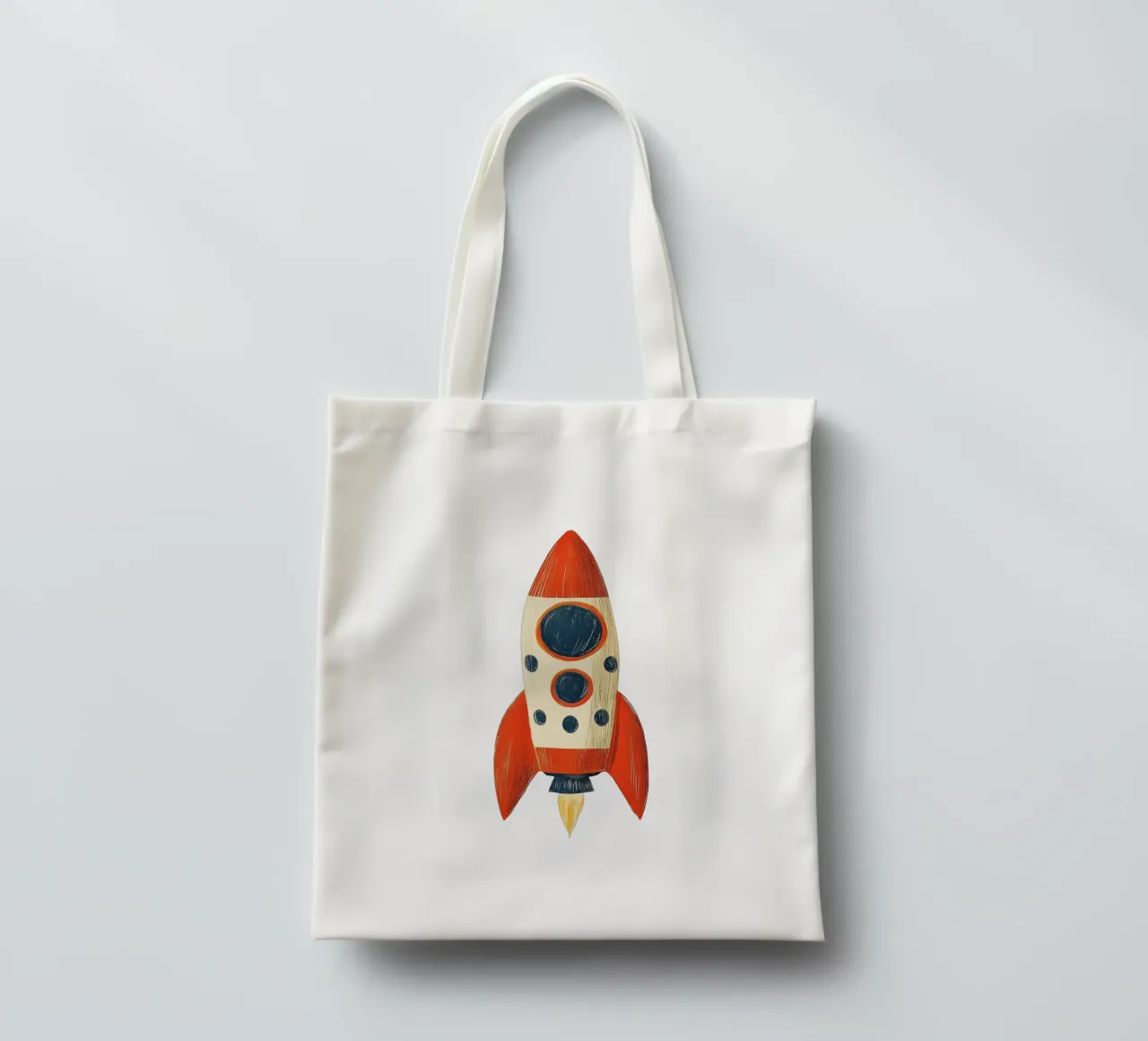 Razzo con fiamma borsa in juta da Curious Canvas