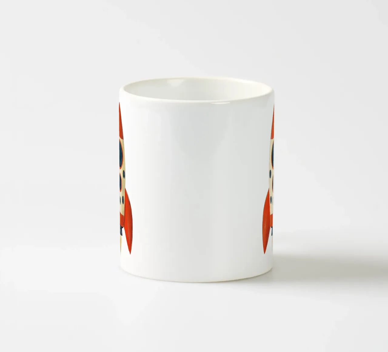 Razzo con fiamma tazza in ceramica da Curious Canvas