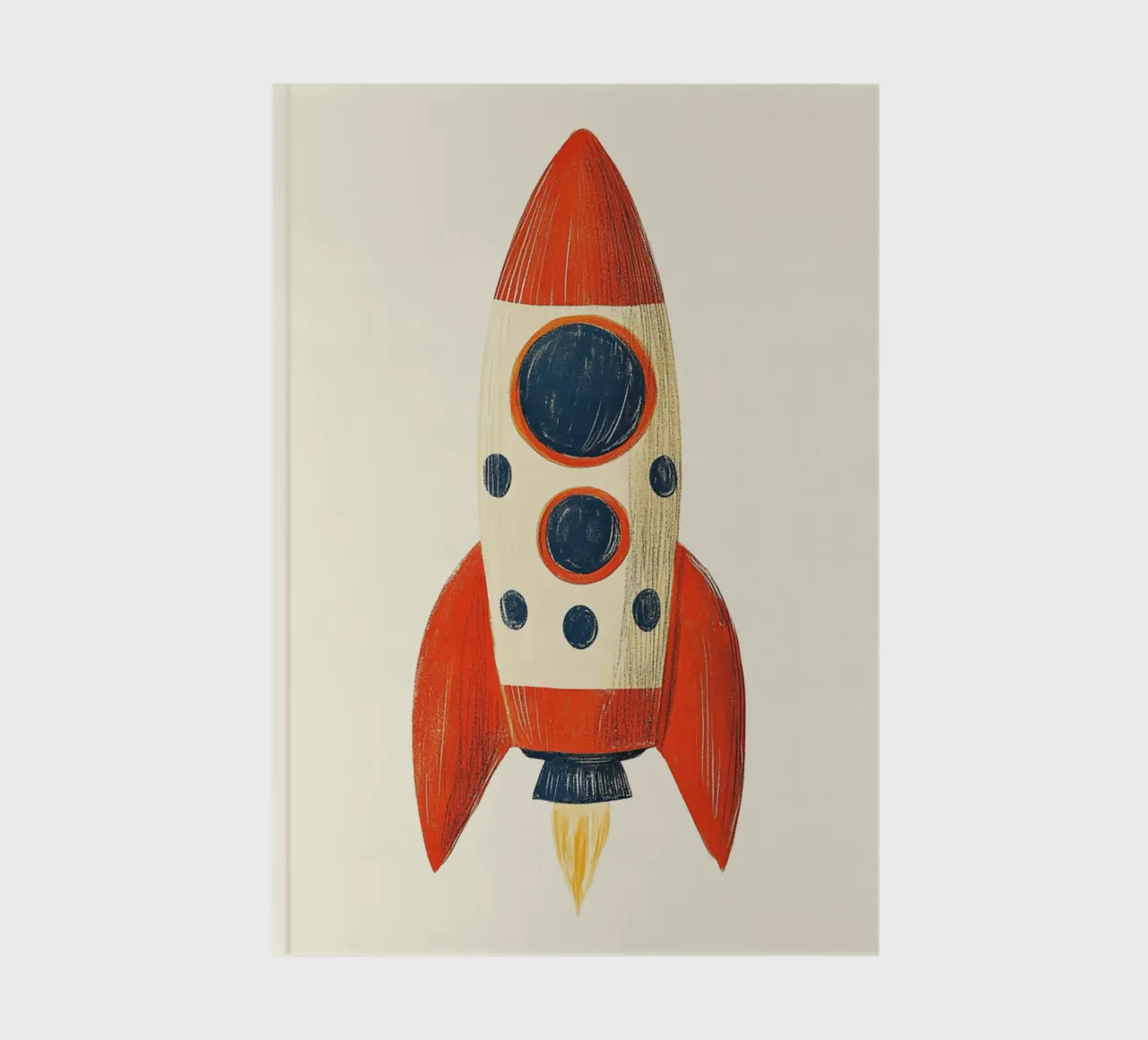 Rocket with flame notebook by Curious Canvas