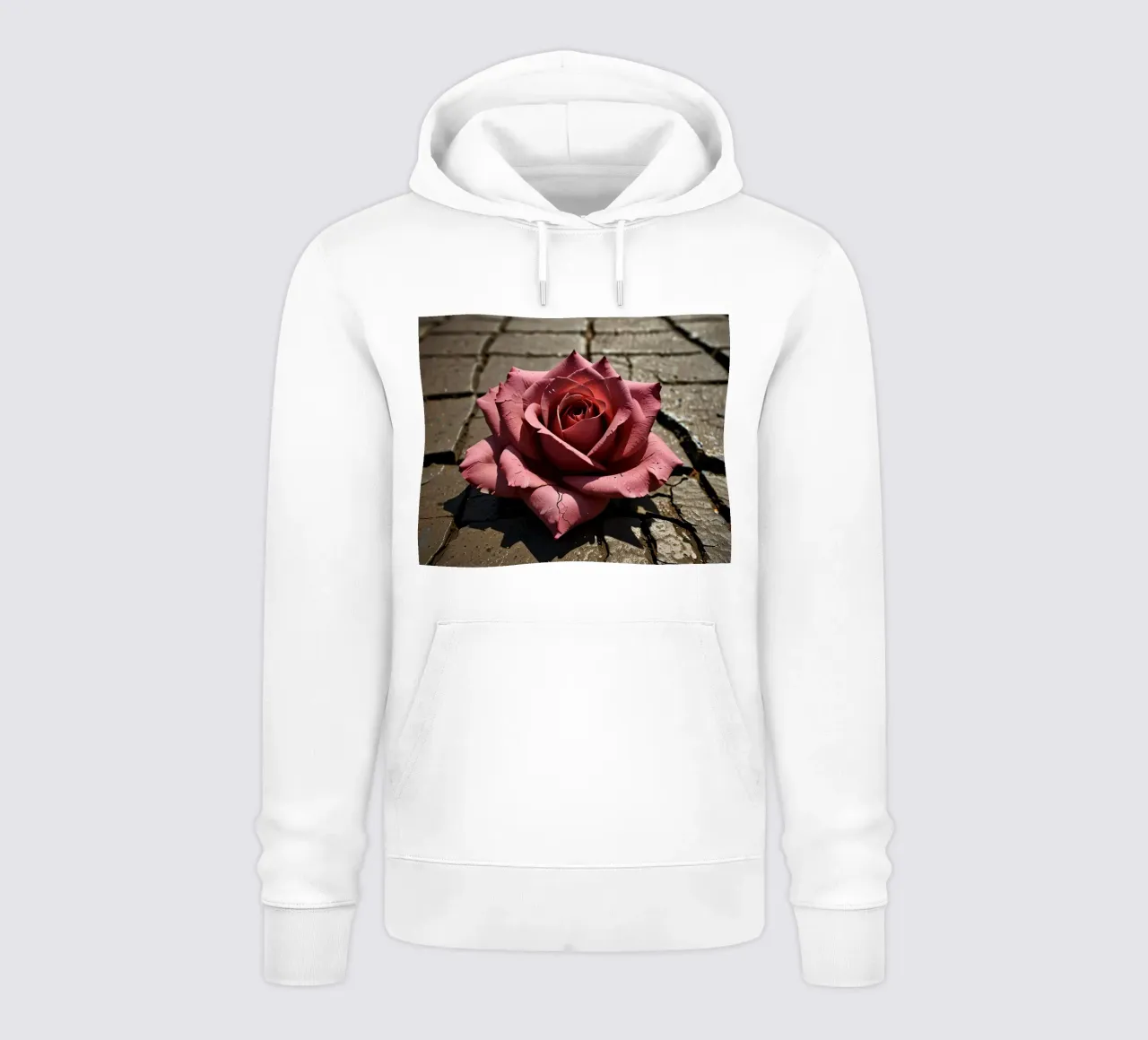 la rosa poggia sul marciapiede screpolato felpa con cappuccio da DesignDoodle