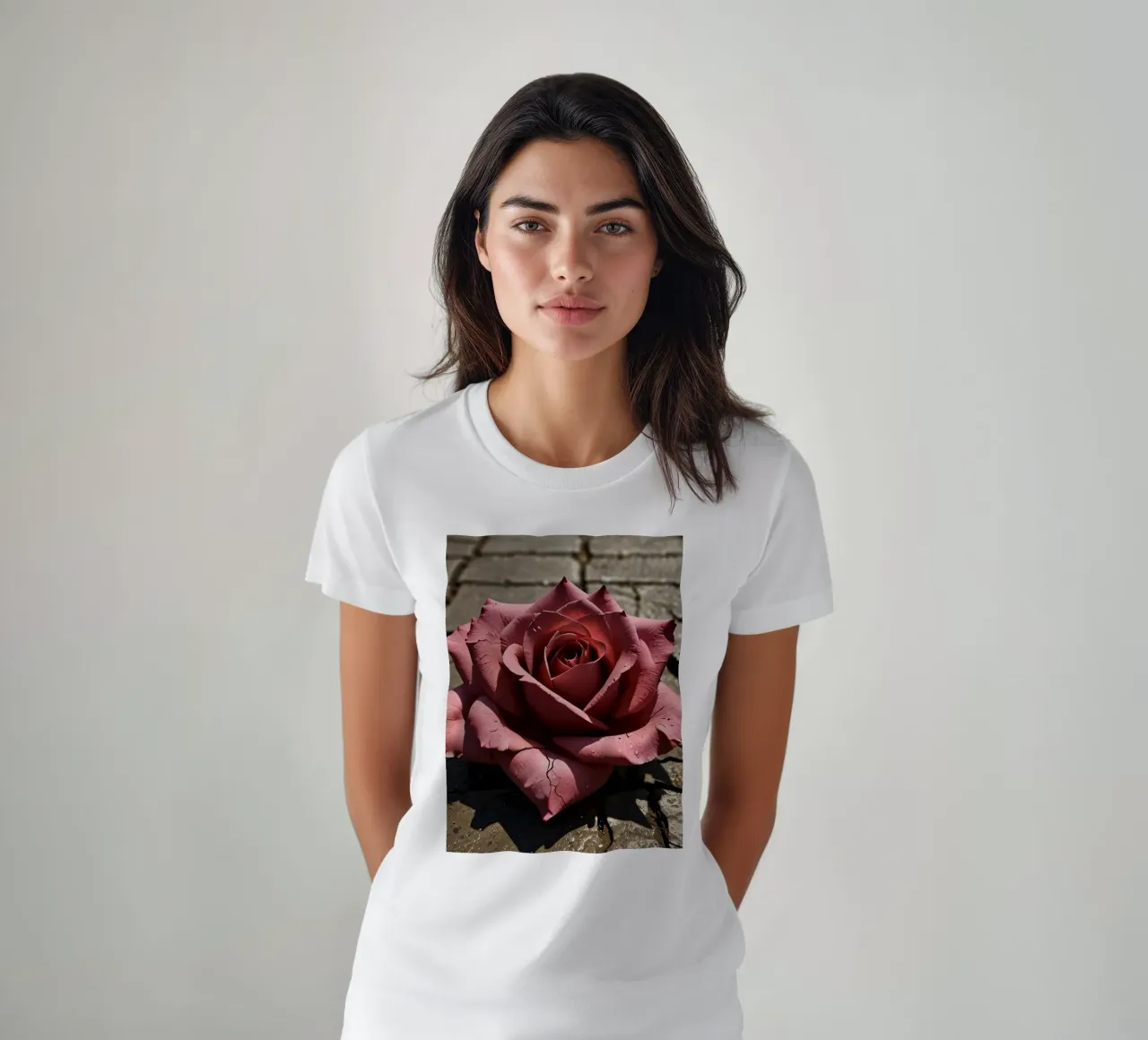 roos rust op gebarsten stoep t-shirt van DesignDoodle