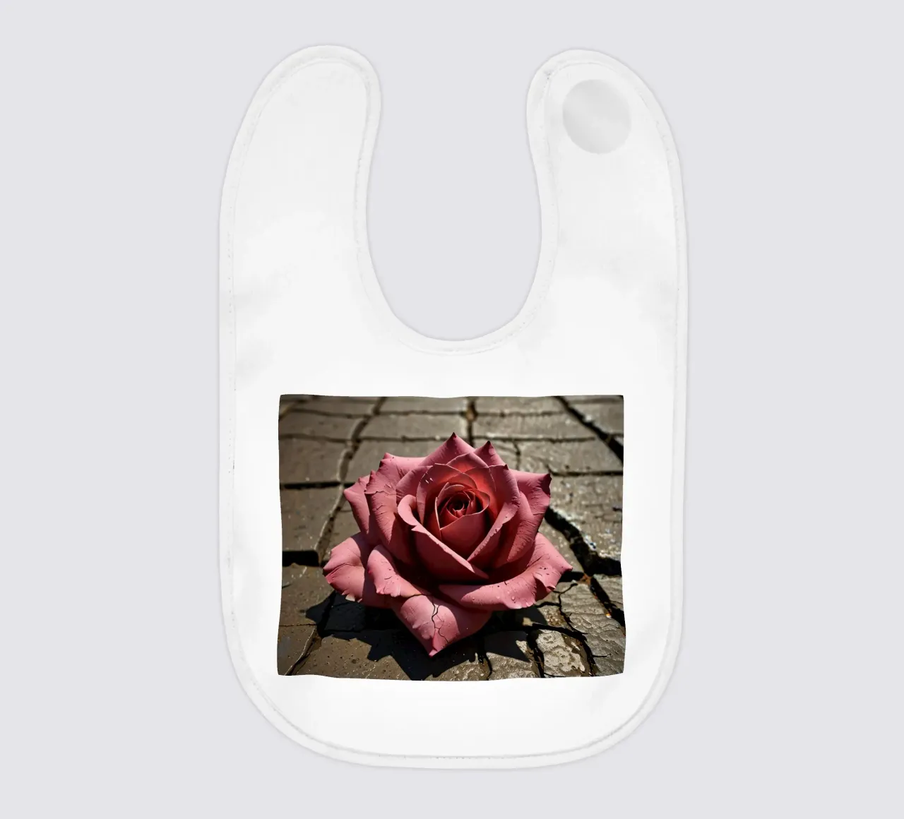 Rose ruht auf rissigem Pflaster Babylätzchen von DesignDoodle