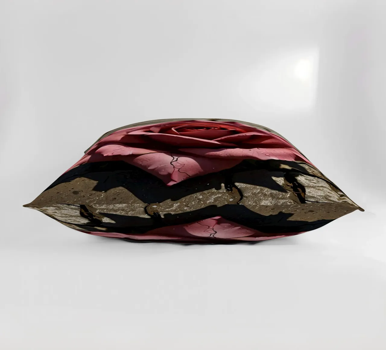 Rose ruht auf rissigem Pflaster Kissen von DesignDoodle