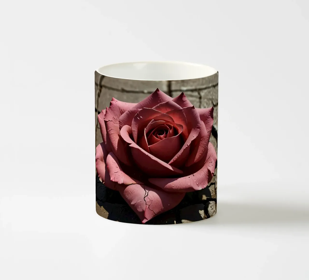 roos rust op gebarsten stoep keramische mok van DesignDoodle