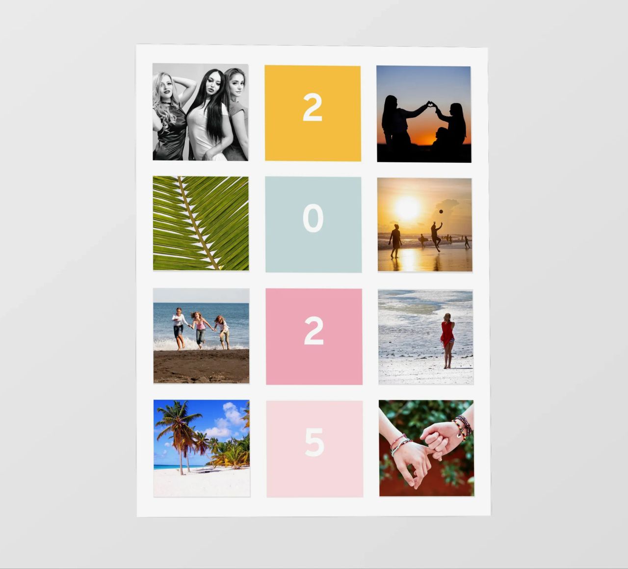 Fotocollage mit Jahr Pastell photo wallpaper by WORTSPIEL