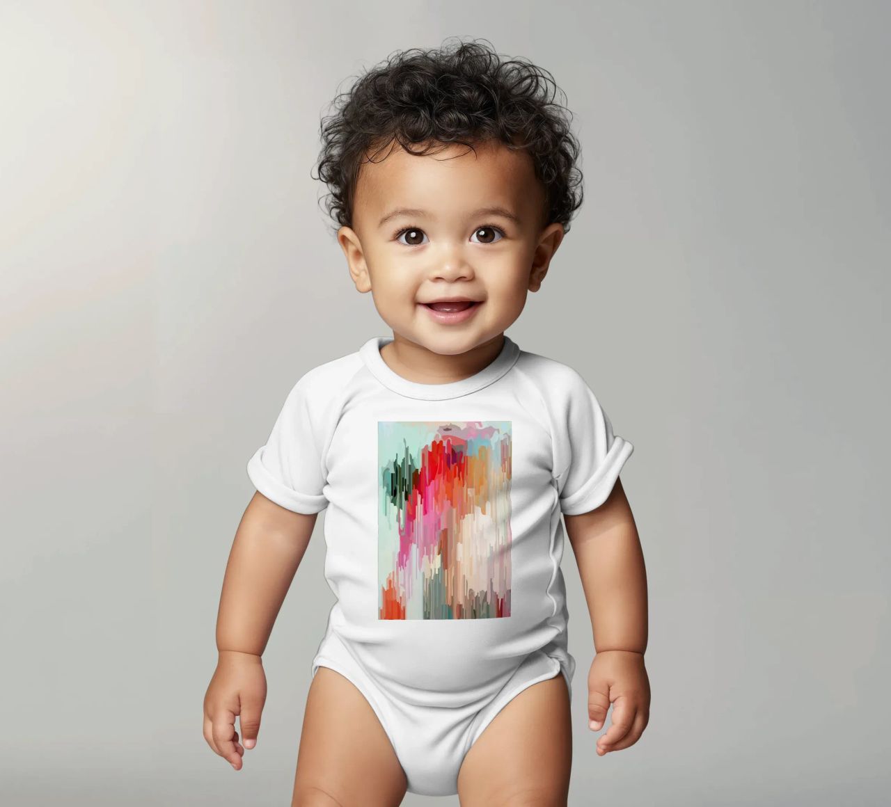 Everything will flow short-sleeve baby romper by Three Of The Possessed
