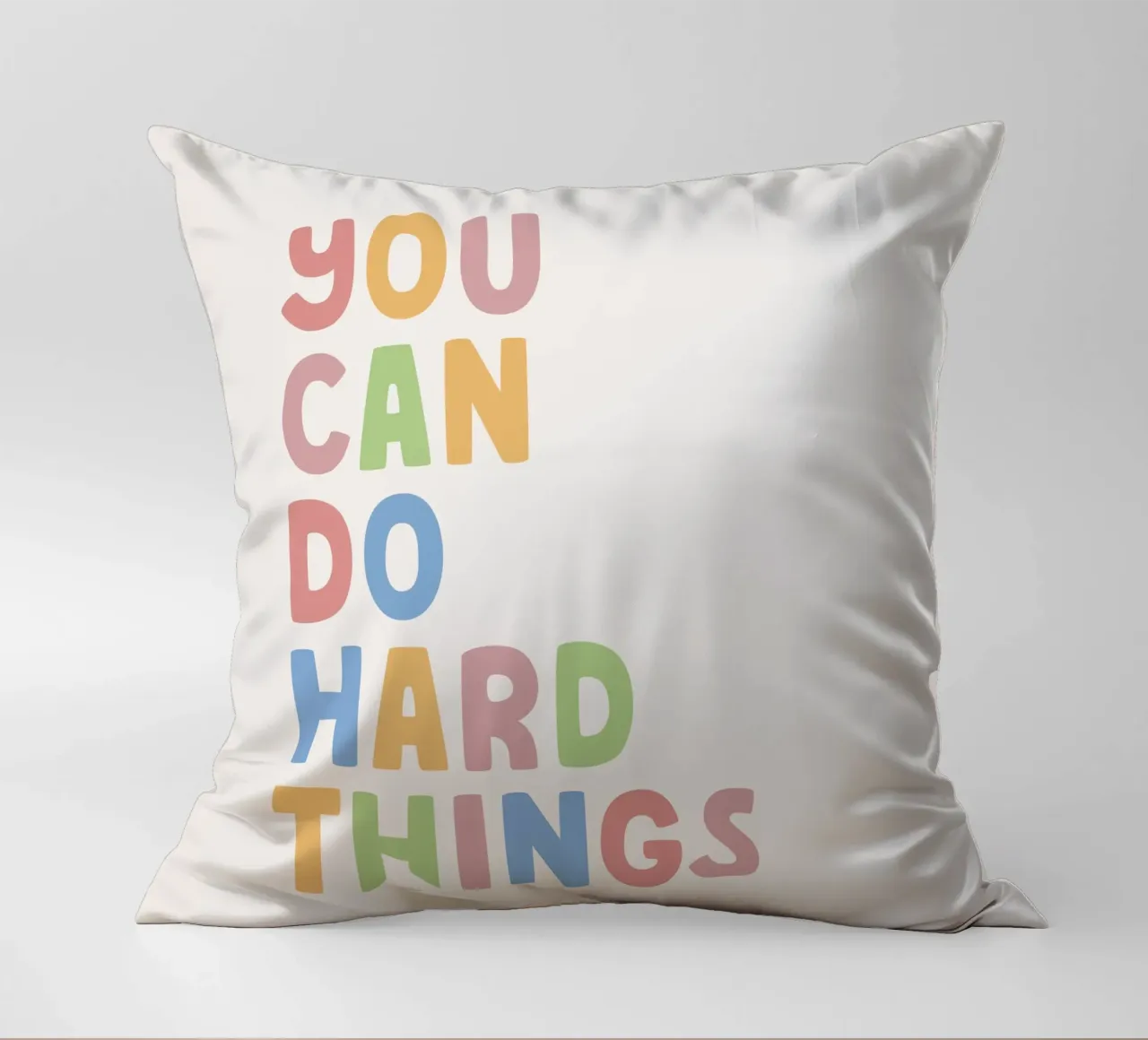 You can do hard things quote decorative cushion by Paigaam Studio