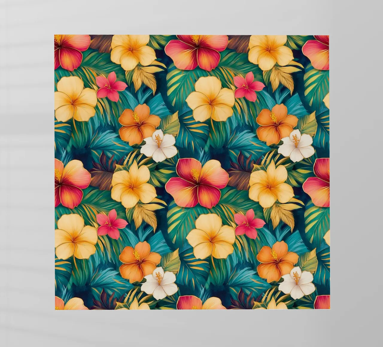 Fiori hawaiani dorati pellicola backlit da Botanical Pattern House