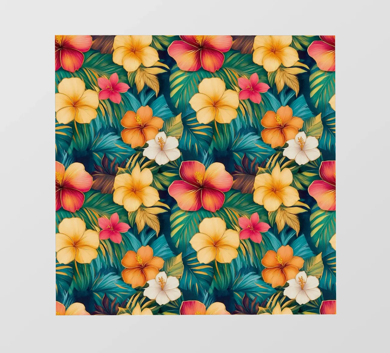 Fiori hawaiani dorati pellicola backlit da Botanical Pattern House