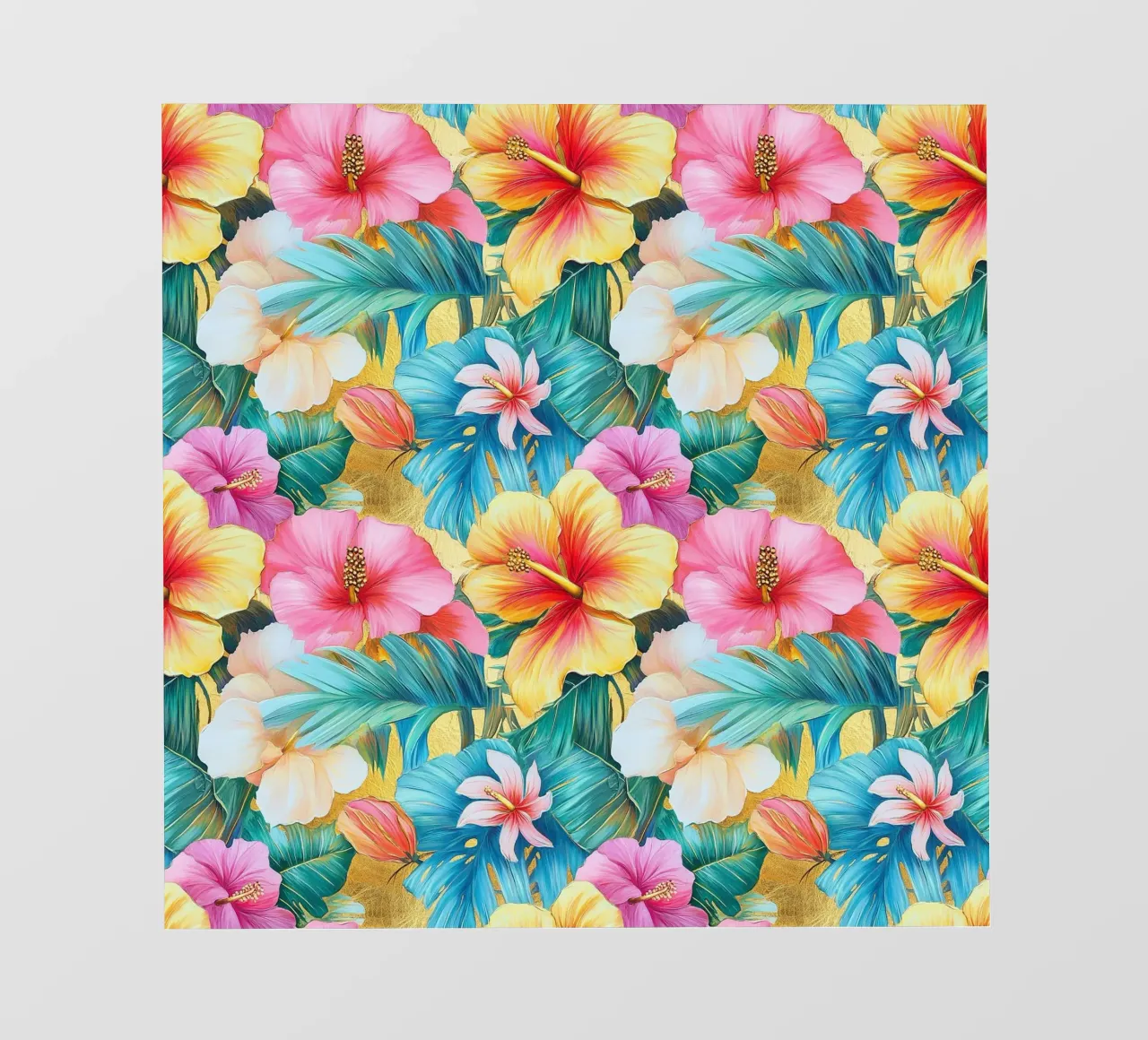 Fiori hawaiani dorati pellicola backlit da Botanical Pattern House
