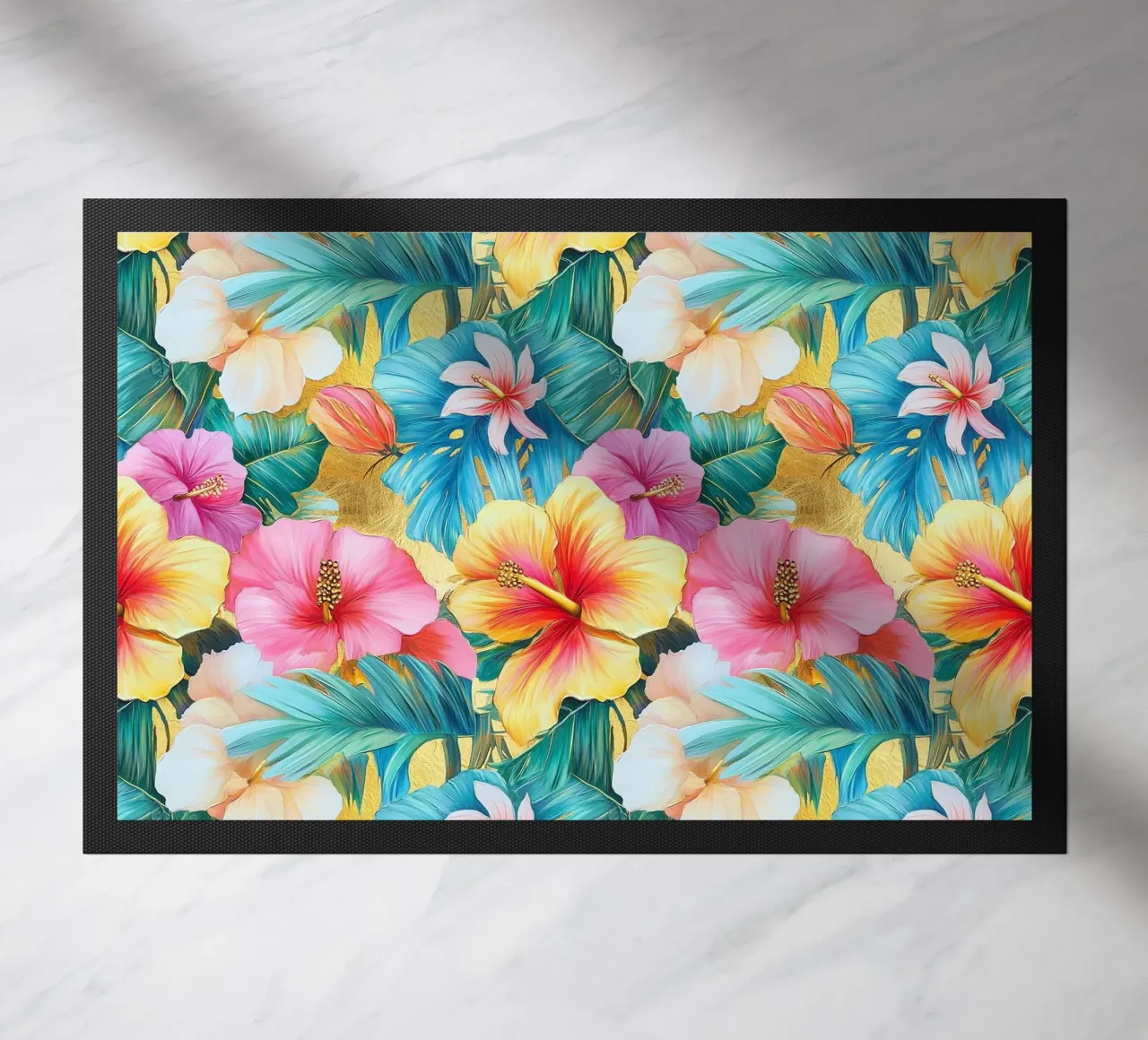 Fiori hawaiani dorati zerbino da Botanical Pattern House