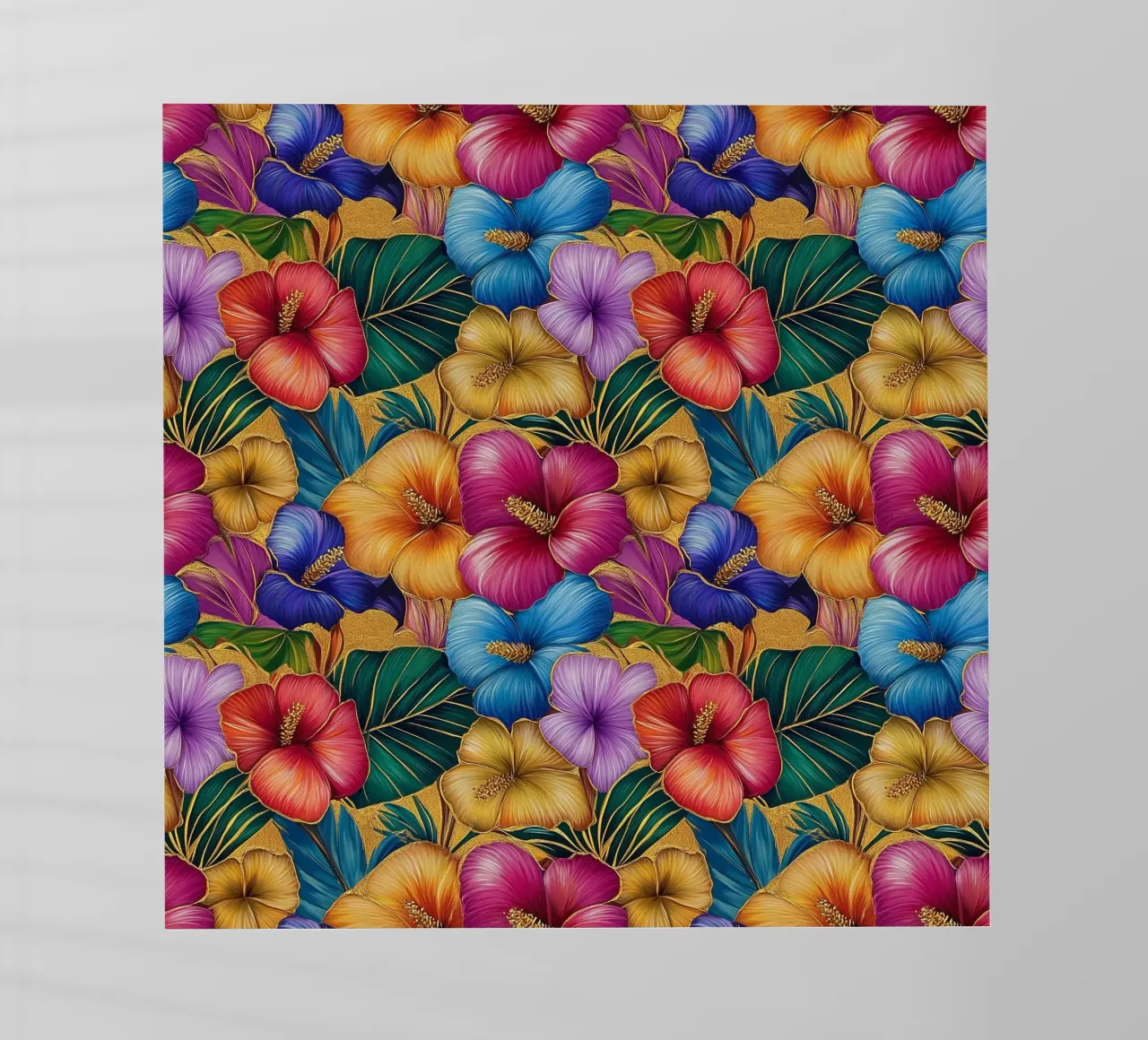 Fiori hawaiani dorati pellicola backlit da Botanical Pattern House