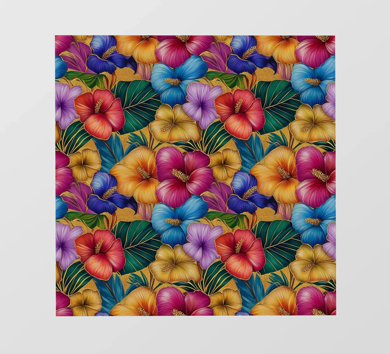 Fiori hawaiani dorati pellicola backlit da Botanical Pattern House