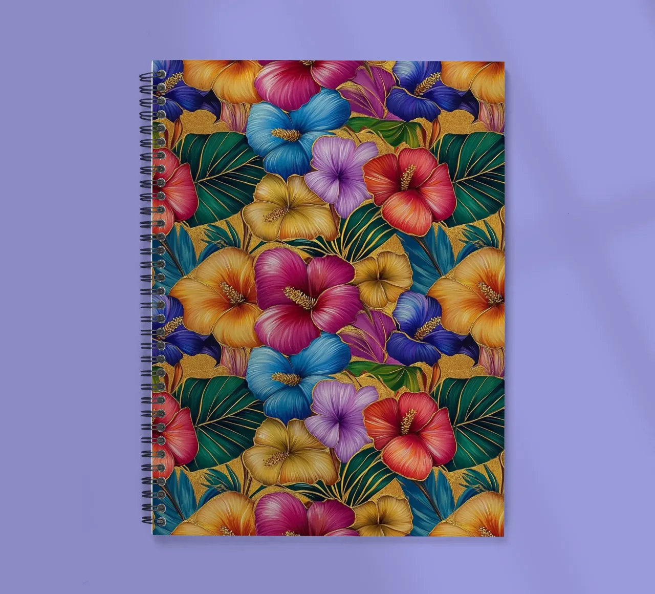 Fiori hawaiani dorati diario ad anelli da Botanical Pattern House
