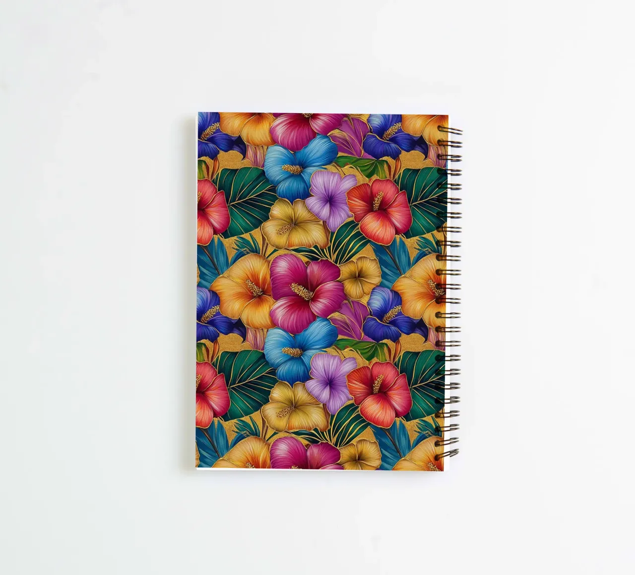 Fiori hawaiani dorati diario ad anelli da Botanical Pattern House