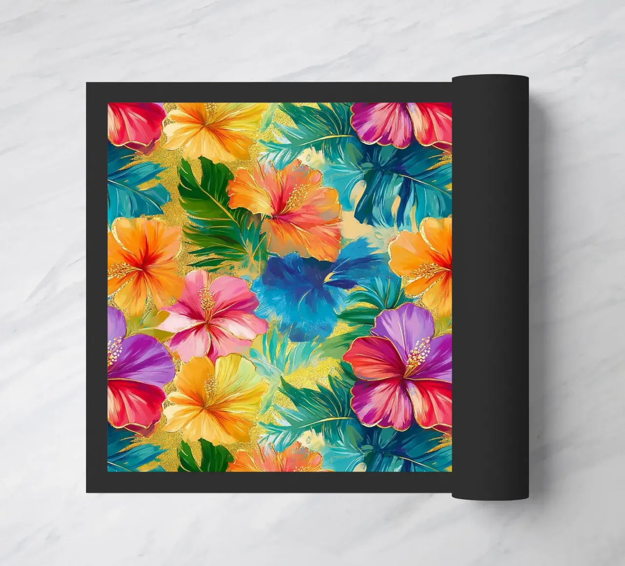 Fiori hawaiani dorati zerbino da Botanical Pattern House