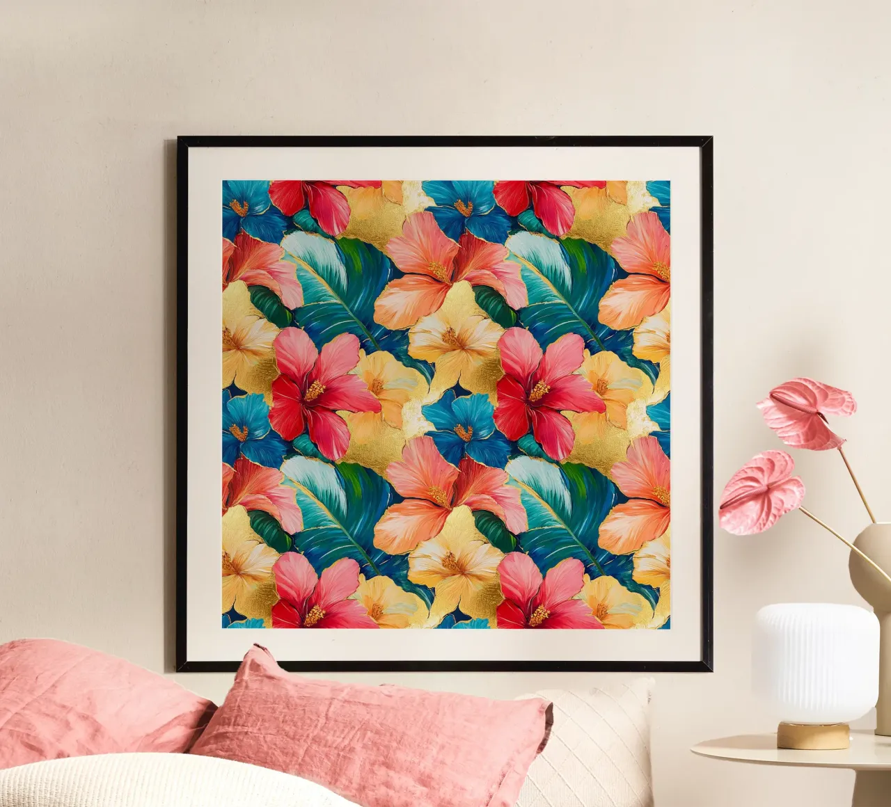 Flores hawaianas doradas poster de Botanical Pattern House