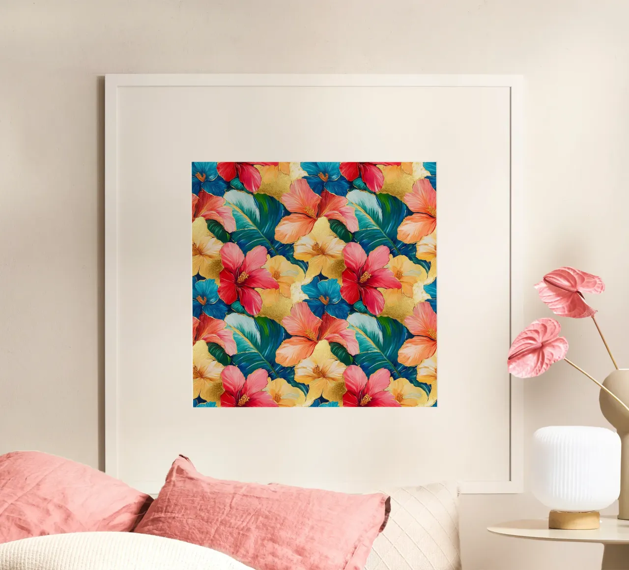 Flores hawaianas doradas poster de Botanical Pattern House
