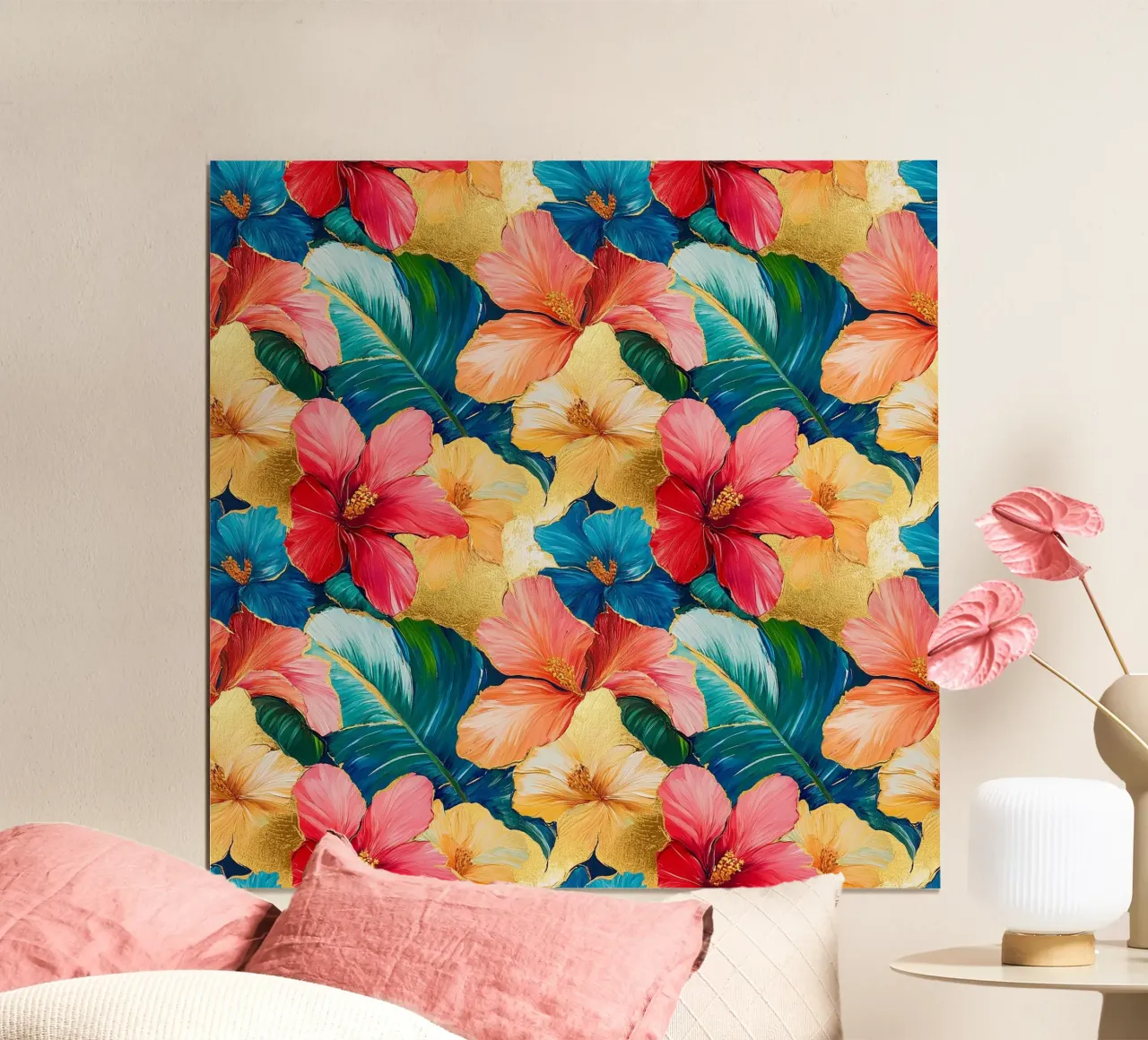 Flores hawaianas doradas poster de Botanical Pattern House