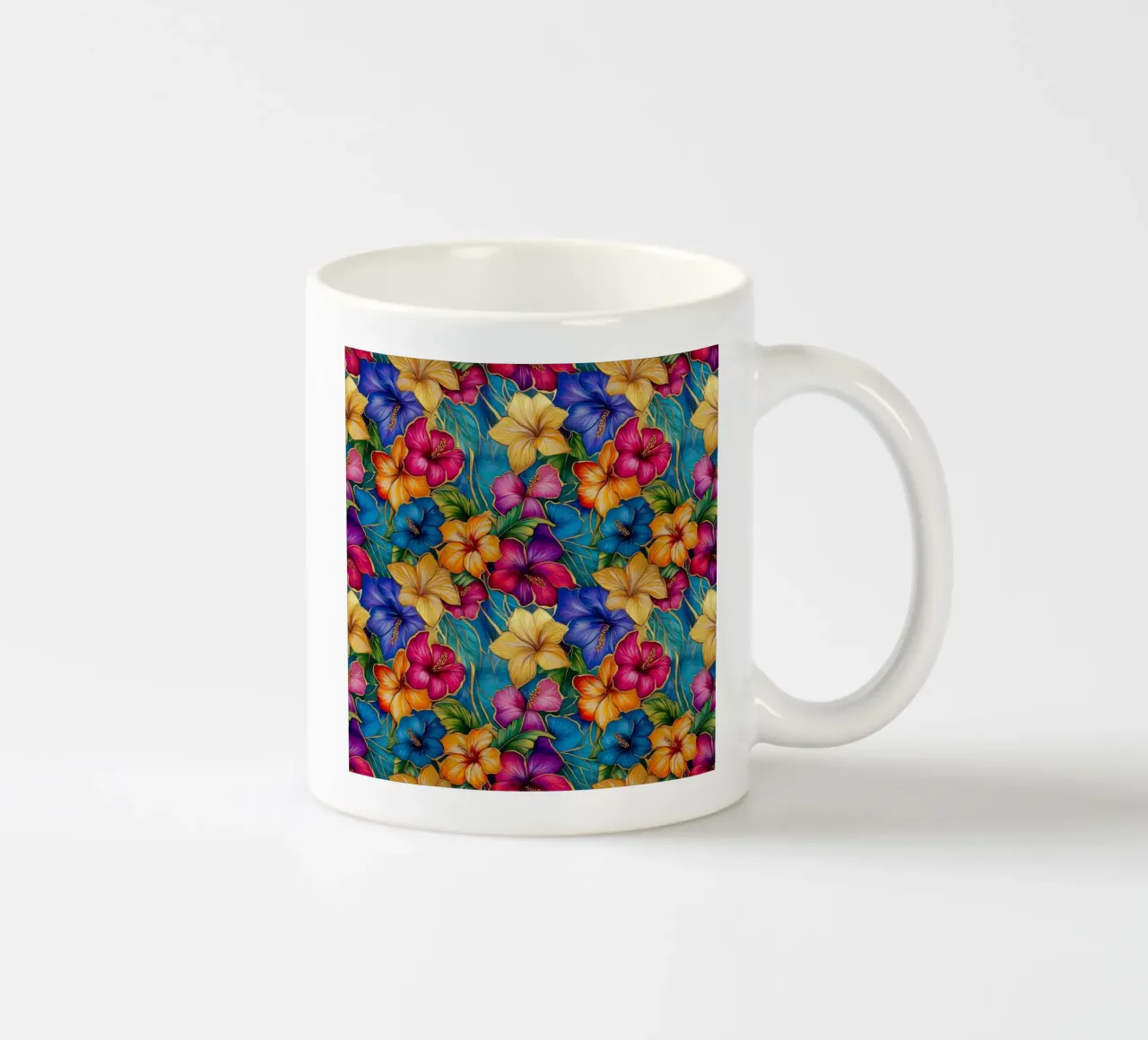Fiori hawaiani dorati tazza in ceramica da Botanical Pattern House