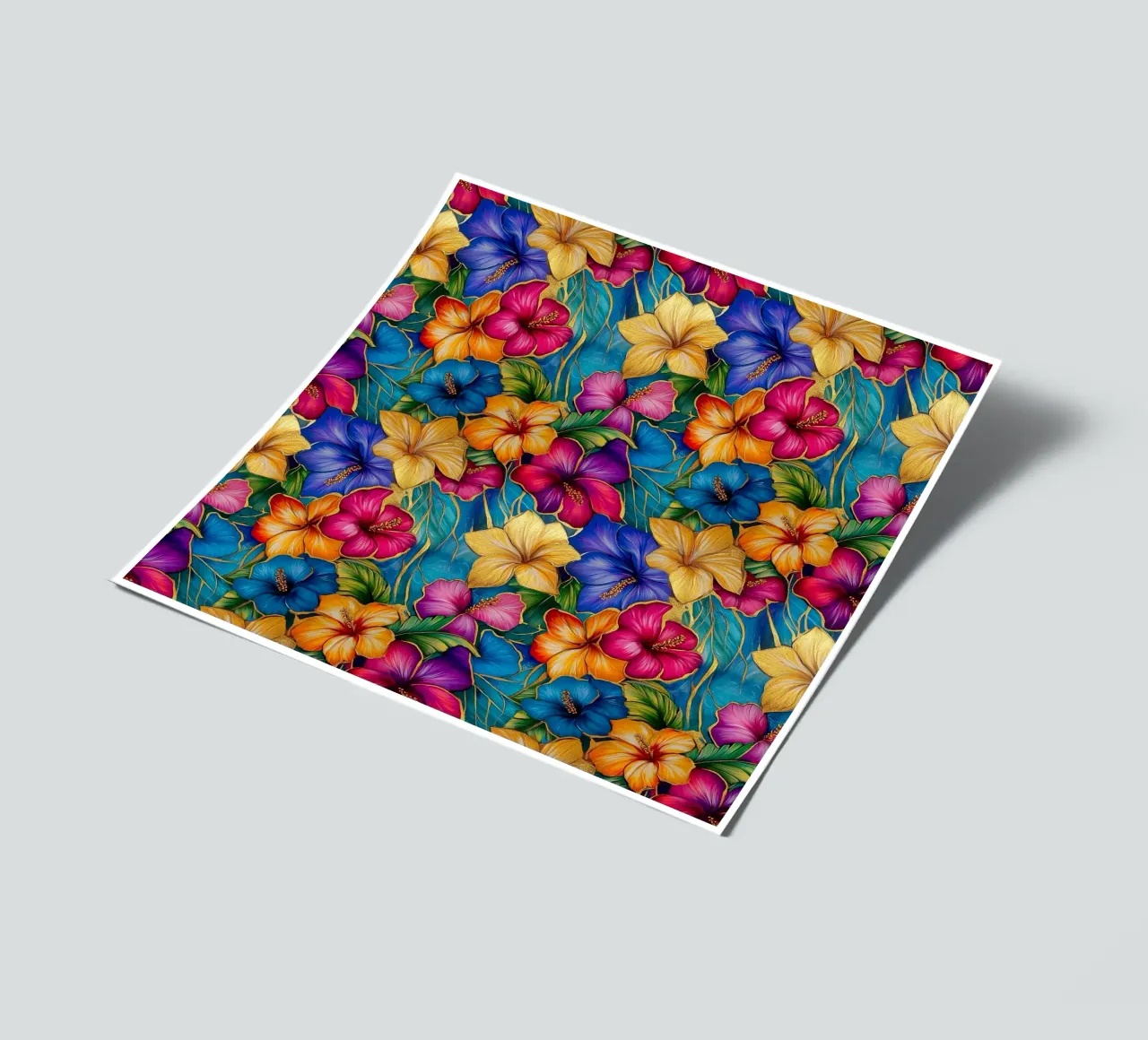 Flores hawaianas doradas pack de pegatina de Botanical Pattern House