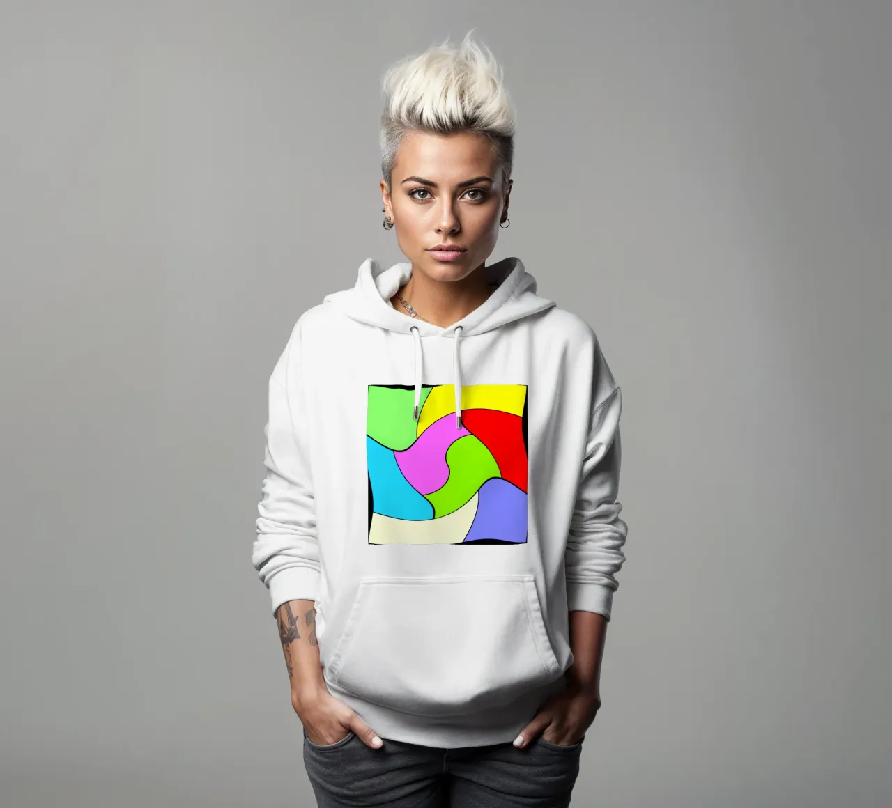 Superfici dai colori vivaci in un movimento rotatorio combinato e leggero felpa con cappuccio da Gürsel Yesil Digital Art