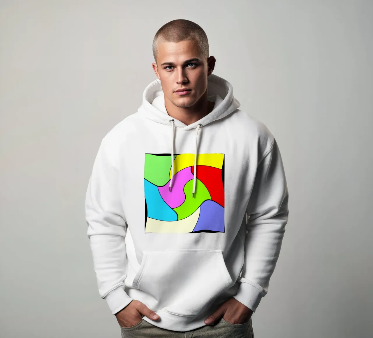 Superfici dai colori vivaci in un movimento rotatorio combinato e leggero felpa con cappuccio da Gürsel Yesil Digital Art