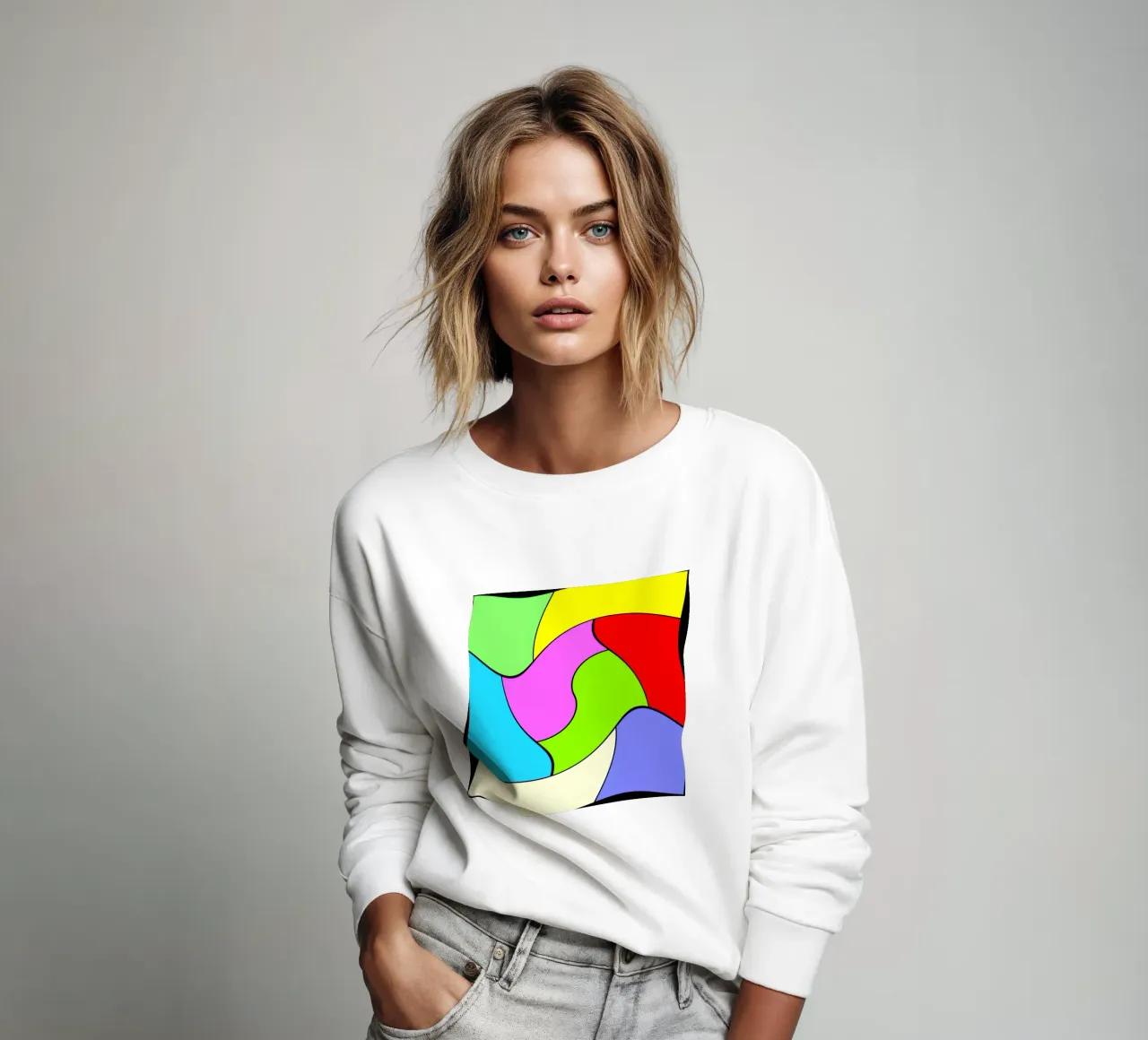 Des surfaces aux couleurs vives dans un mouvement de rotation léger et unifié sweat de Gürsel Yesil Digital Art