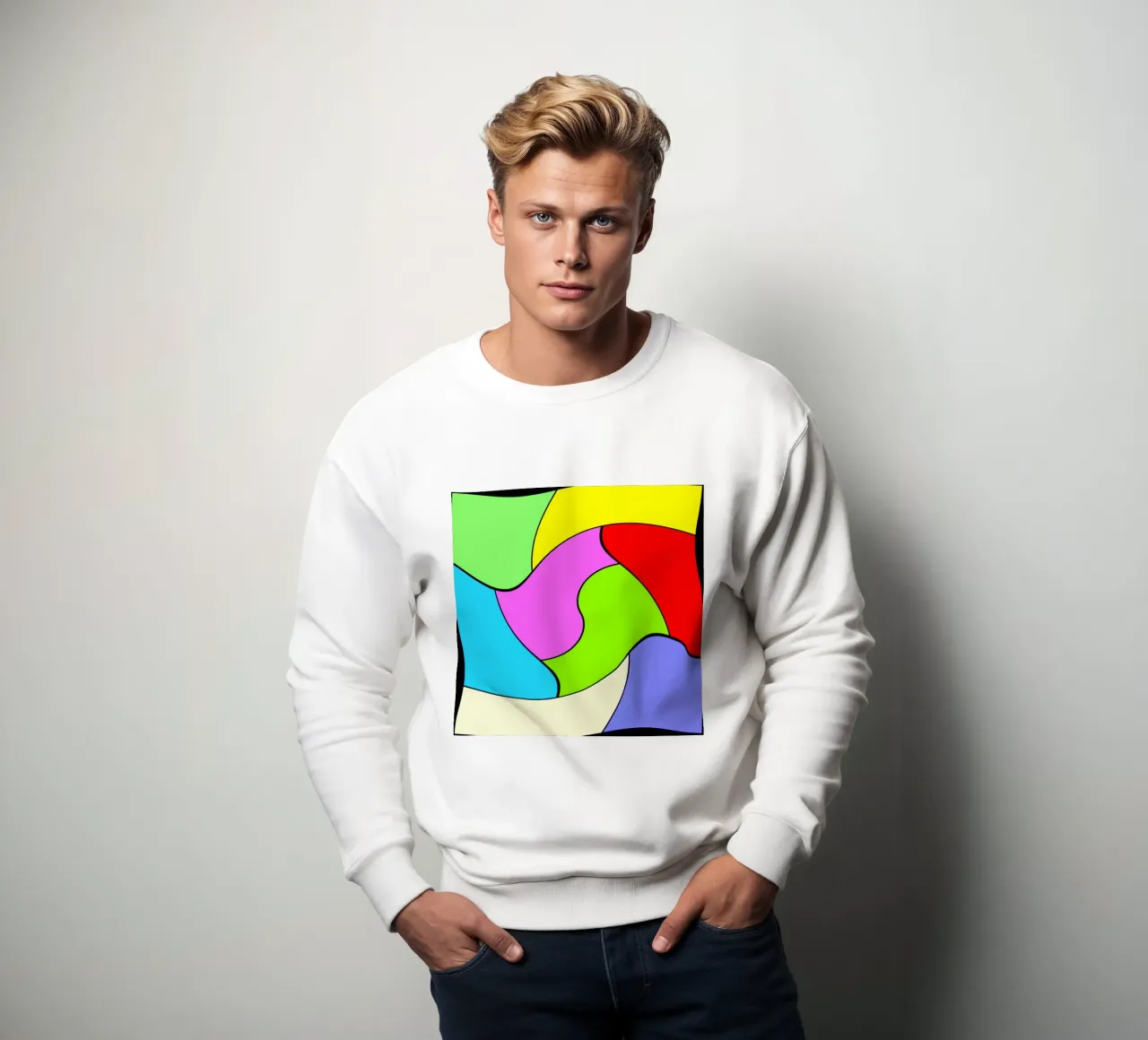 Des surfaces aux couleurs vives dans un mouvement de rotation léger et unifié sweat de Gürsel Yesil Digital Art