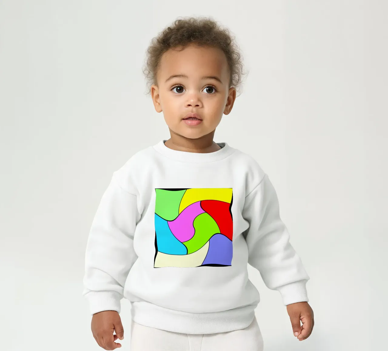 Brightly coloured surfaces in a combined, light rotary movement baby sweatshirt by Gürsel Yesil Digital Art