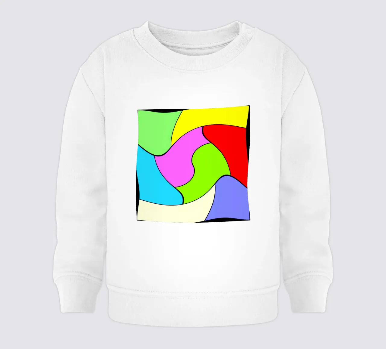 Brightly coloured surfaces in a combined, light rotary movement baby sweatshirt by Gürsel Yesil Digital Art
