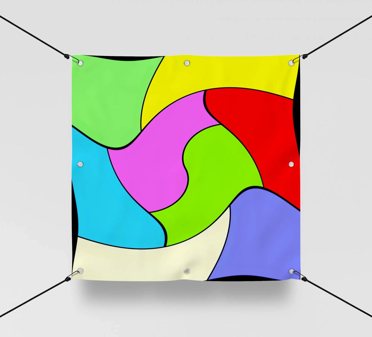 Superfici dai colori vivaci in un movimento rotatorio combinato e leggero telo in pvc da Gürsel Yesil Digital Art