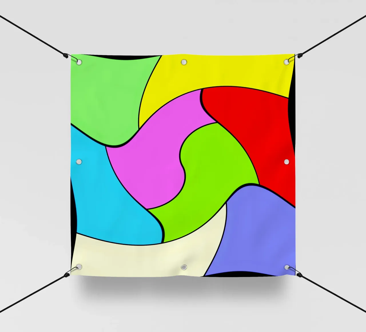 Superfici dai colori vivaci in un movimento rotatorio combinato e leggero telo in pvc da Gürsel Yesil Digital Art