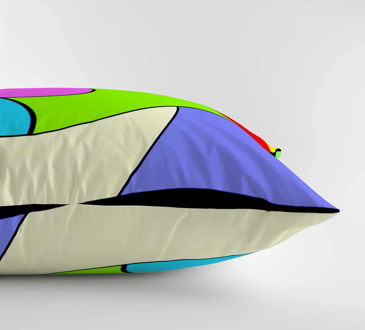 Brightly coloured surfaces in a combined, light rotary movement decorative cushion by Gürsel Yesil Digital Art