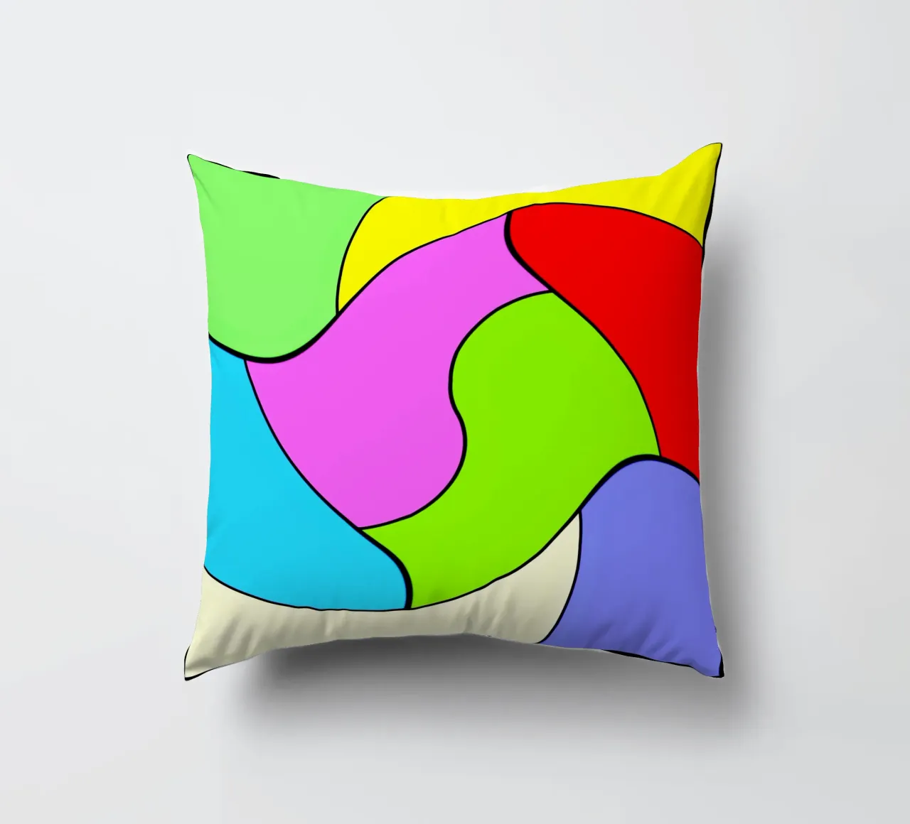 Superficies de colores brillantes en un movimiento rotatorio combinado y ligero cojín de Gürsel Yesil Digital Art