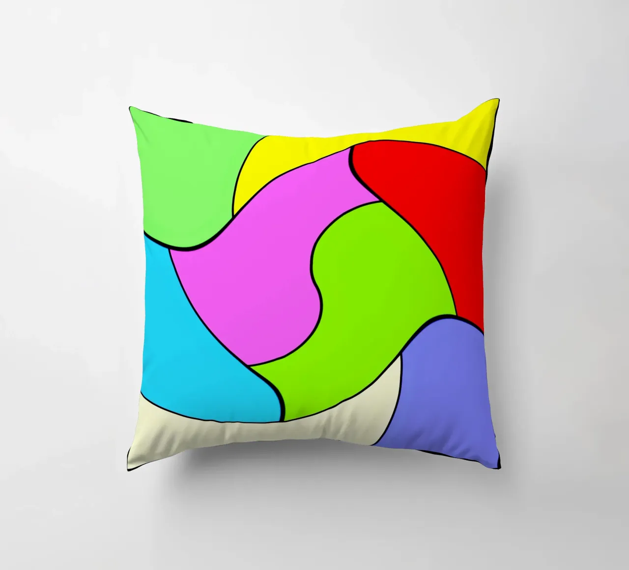 Superficies de colores brillantes en un movimiento rotatorio combinado y ligero cojín de Gürsel Yesil Digital Art