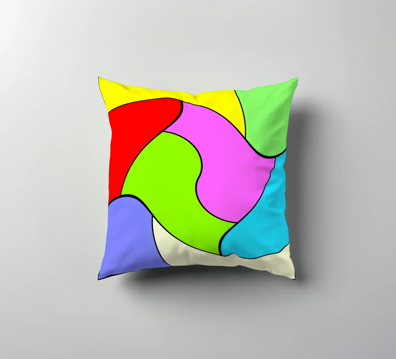 Superficies de colores brillantes en un movimiento rotatorio combinado y ligero cojín de Gürsel Yesil Digital Art