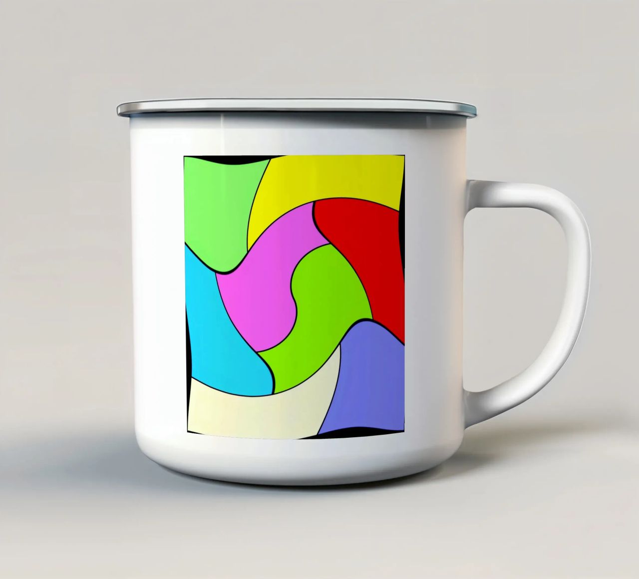 Superfici dai colori vivaci in un movimento rotatorio combinato e leggero tazza in smalto da Gürsel Yesil Digital Art