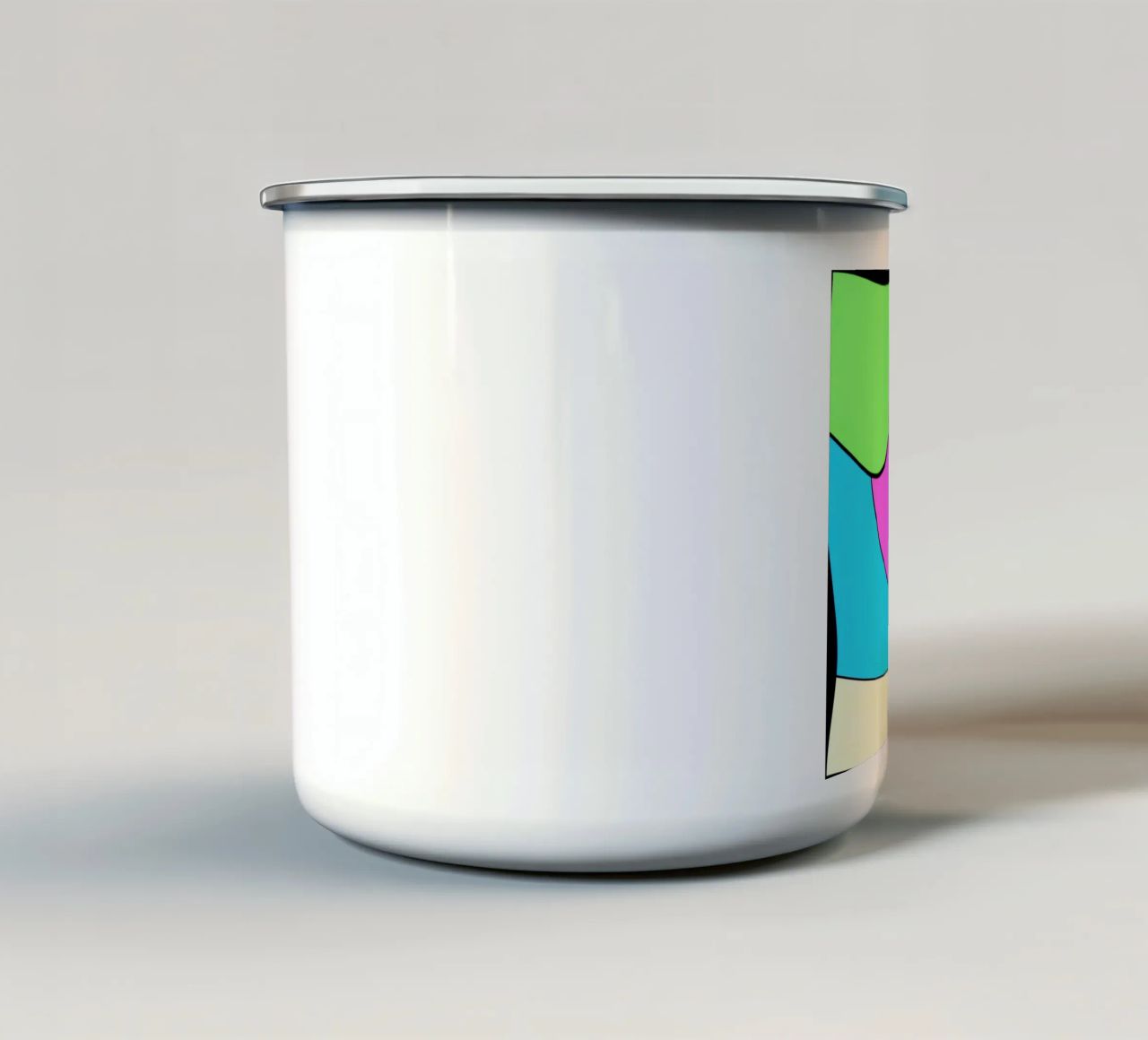 Superfici dai colori vivaci in un movimento rotatorio combinato e leggero tazza in smalto da Gürsel Yesil Digital Art
