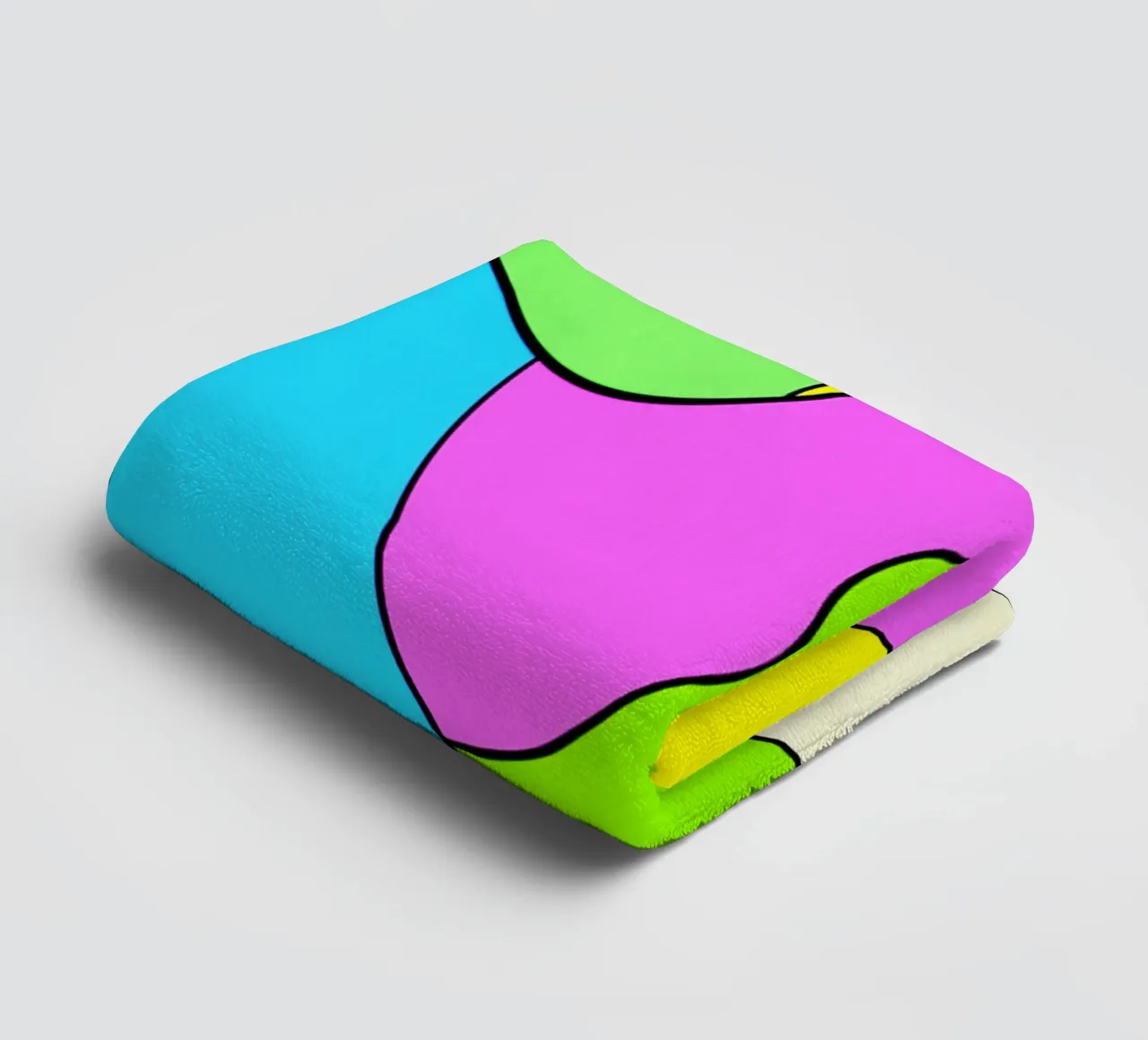 Superfici dai colori vivaci in un movimento rotatorio combinato e leggero asciugamano da bagno da Gürsel Yesil Digital Art