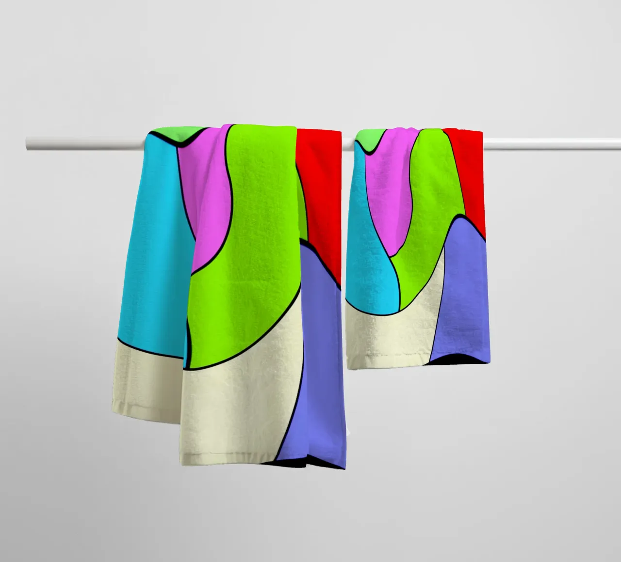 Brightly coloured surfaces in a combined, light rotary movement towel by Gürsel Yesil Digital Art